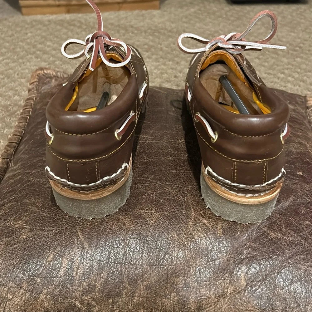 NWOT Timberland Handsewn Leather Boat Shoe Brown Full Grain Size 9W